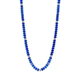 Midnight Tri-Tone Twilight Oval Station Tennis Necklace