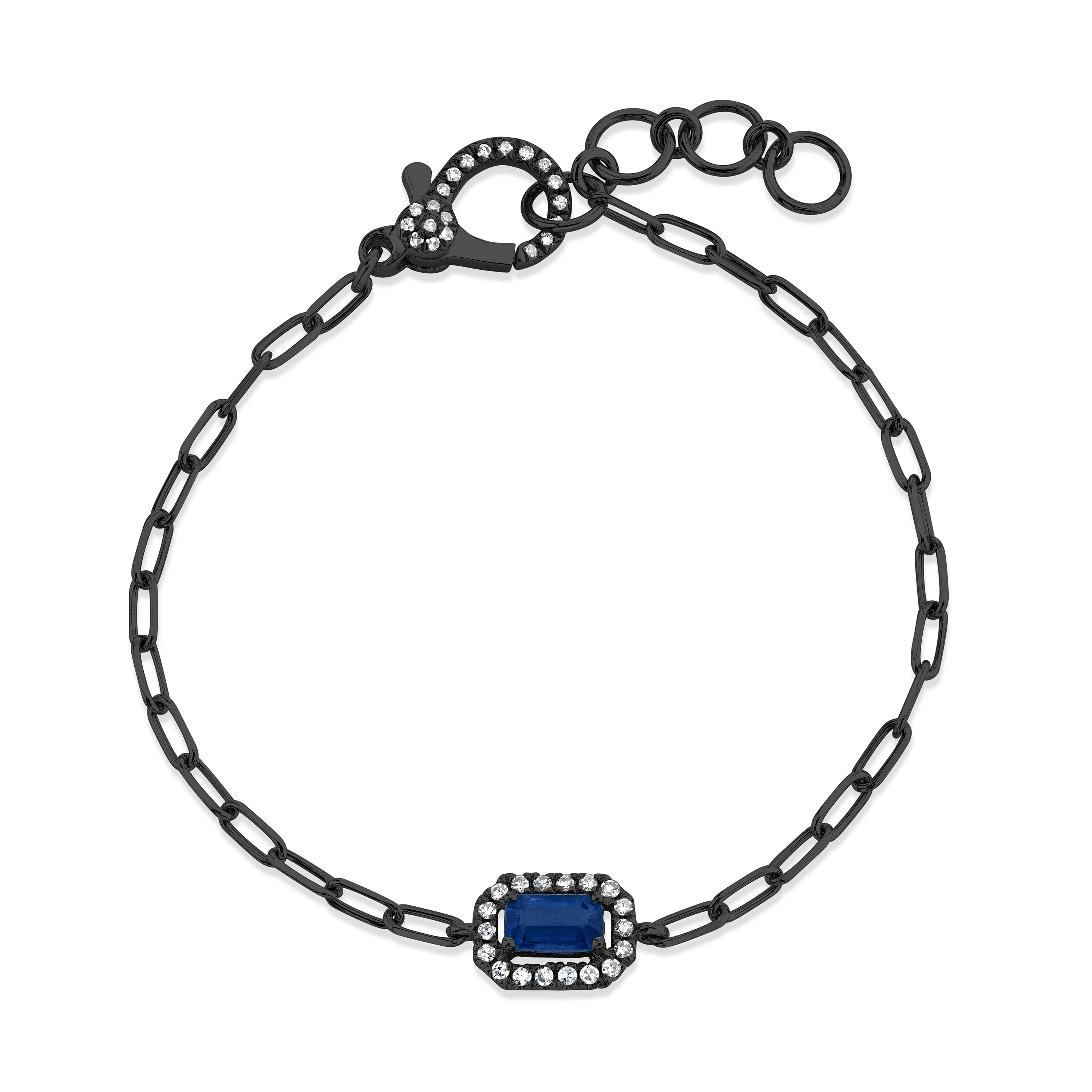 MINI ME BLUE SAPPHIRE & DIAMOND HALO DROP BRACELET