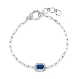 MINI ME BLUE SAPPHIRE & DIAMOND HALO DROP BRACELET