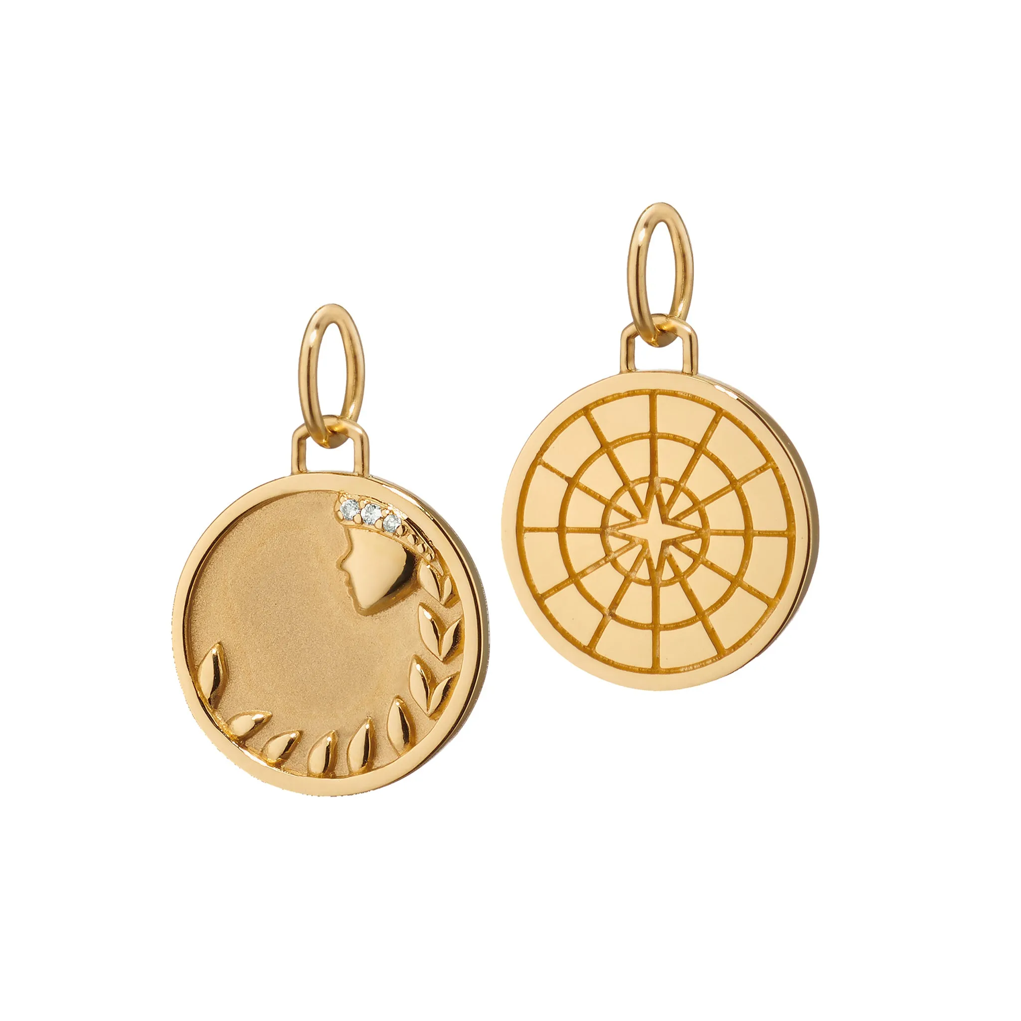 Mini "Virgo" 18K Gold Charm with Diamonds