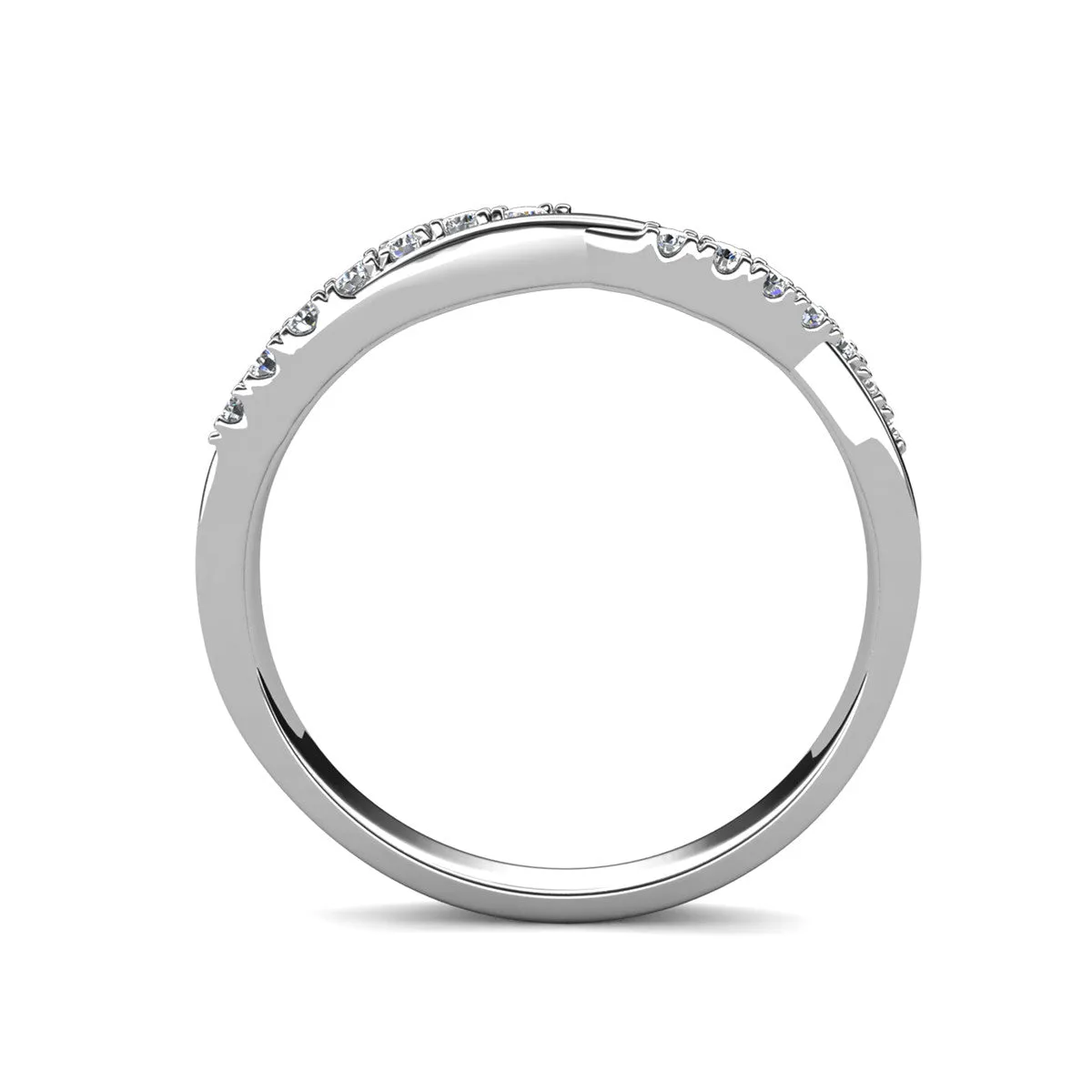 Moissanite by Cate & Chloe Avery Sterling Silver Ring with Moissanite Crystals