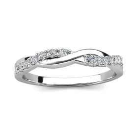 Moissanite by Cate & Chloe Avery Sterling Silver Ring with Moissanite Crystals