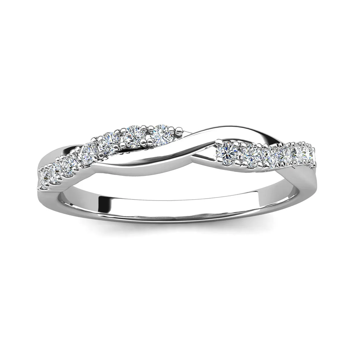 Moissanite by Cate & Chloe Avery Sterling Silver Ring with Moissanite Crystals