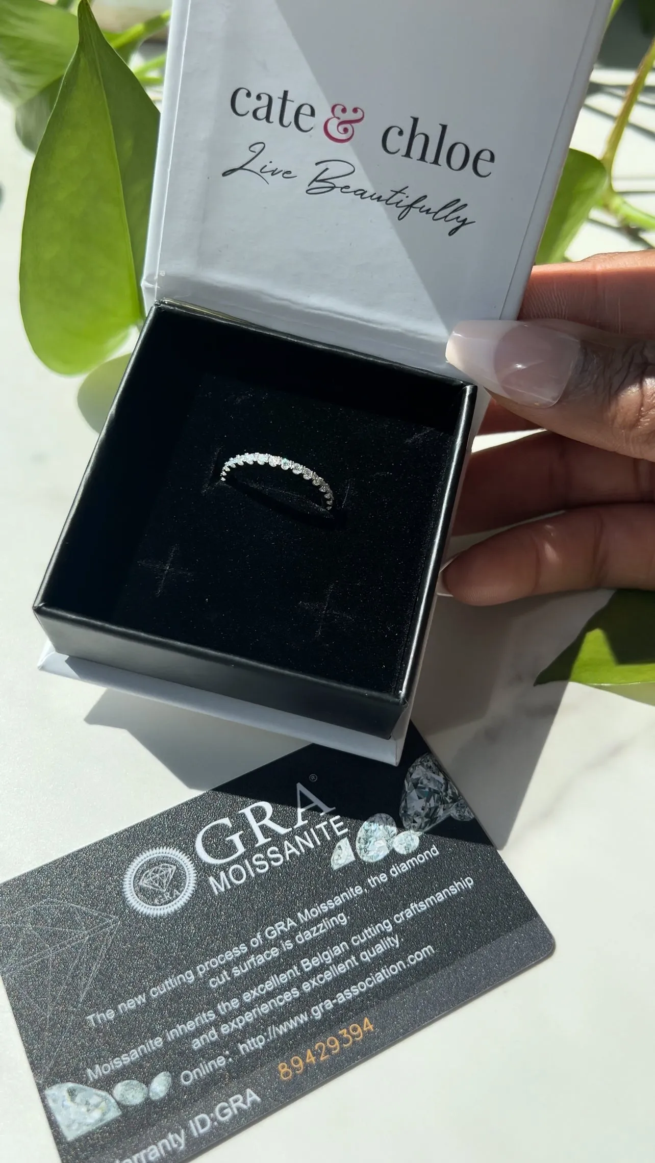 Moissanite by Cate & Chloe Sadie Sterling Silver Ring with Moissanite Crystals