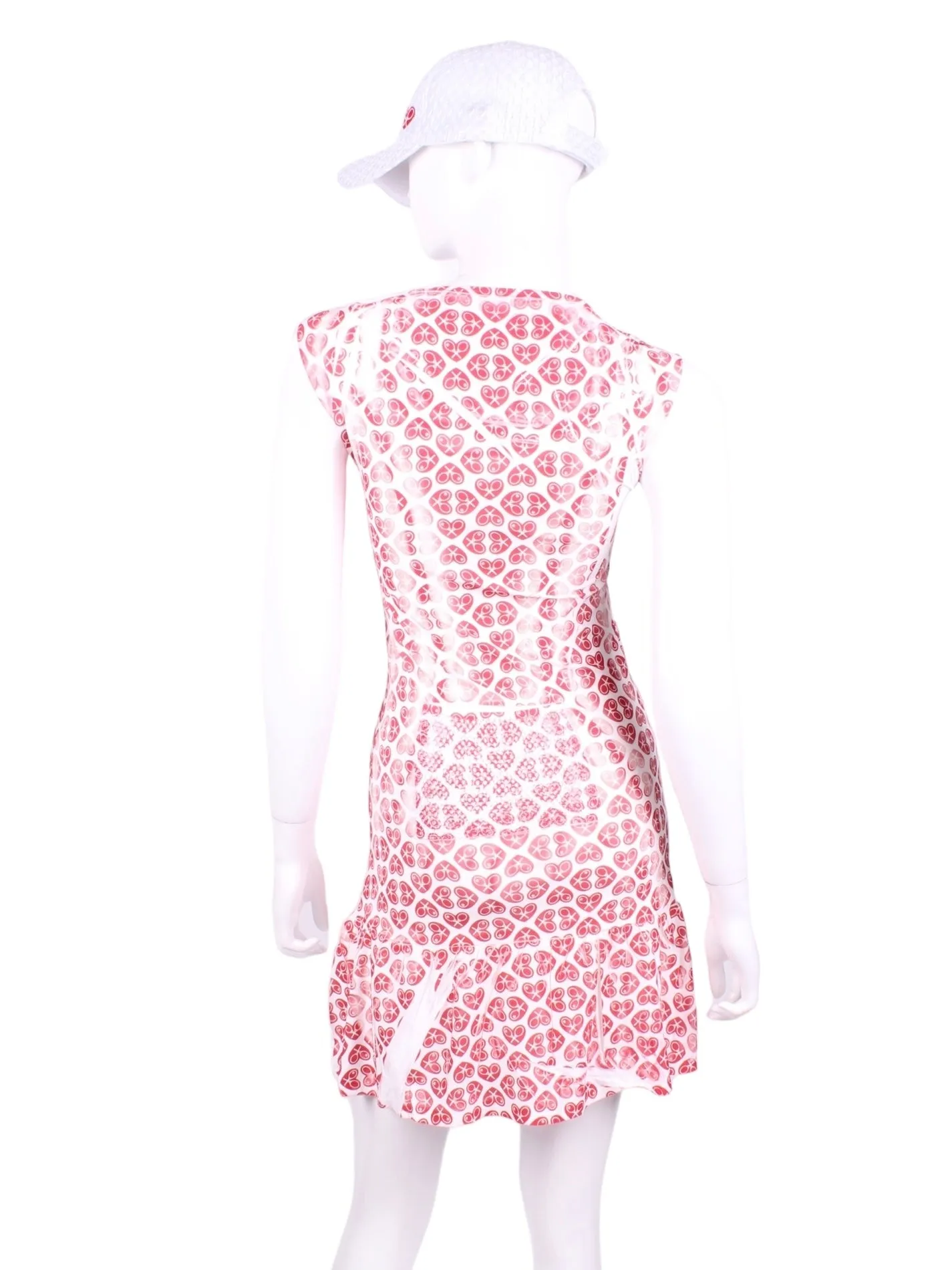 Monroe Tennis Dress Hand Pressed N/E/S/W Hearts On White