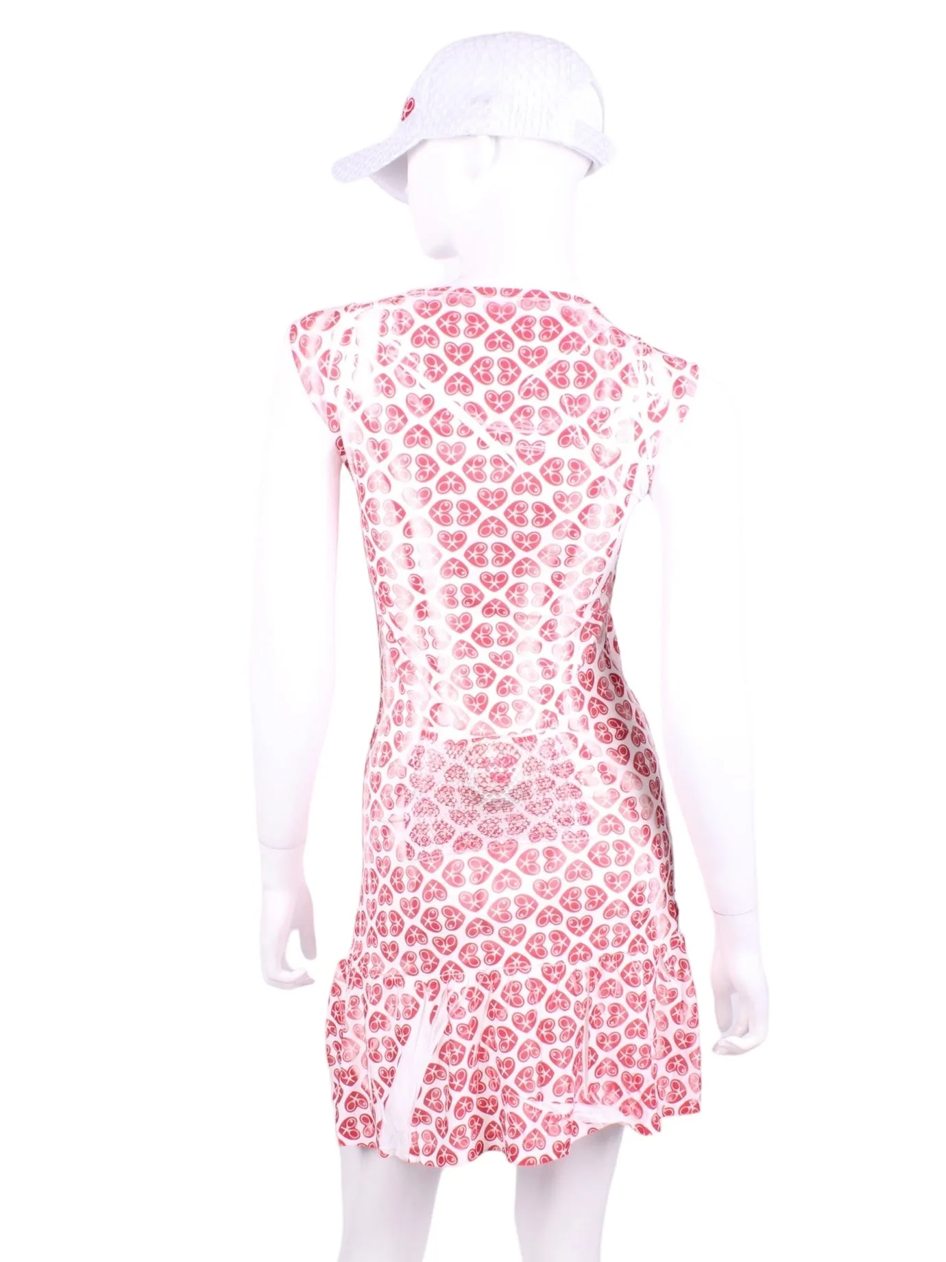Monroe Tennis Dress Hand Pressed N/E/S/W Hearts On White