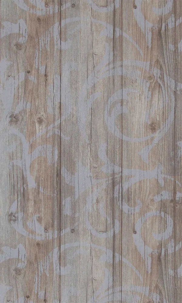 More Than Elements Stenciled Wood Wallpaper 49745