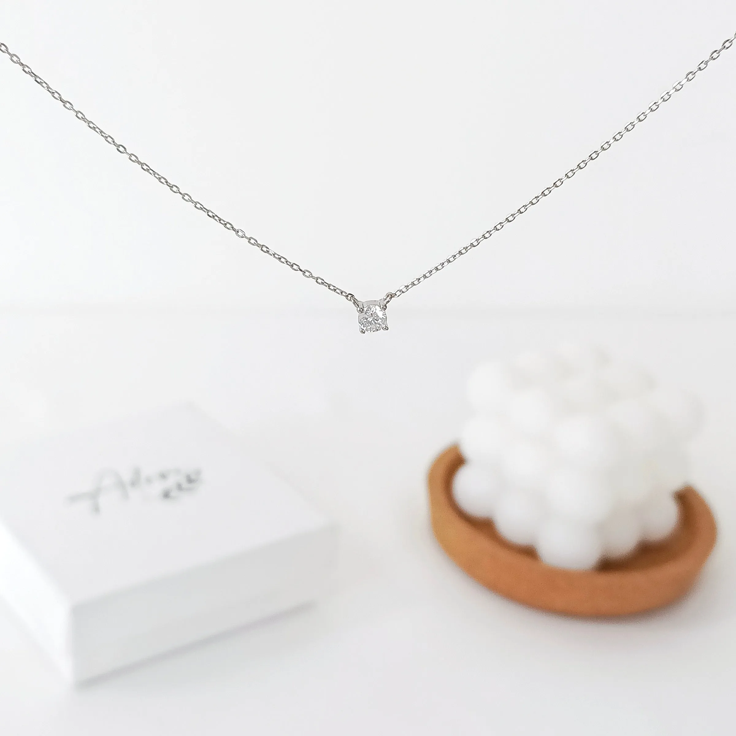 Myra Solitaire Sterling Silver Necklace