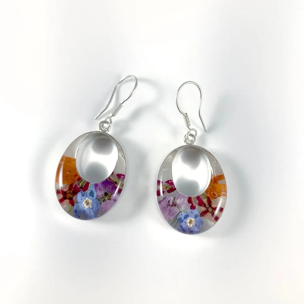 Natural Flowers Resin Earrings