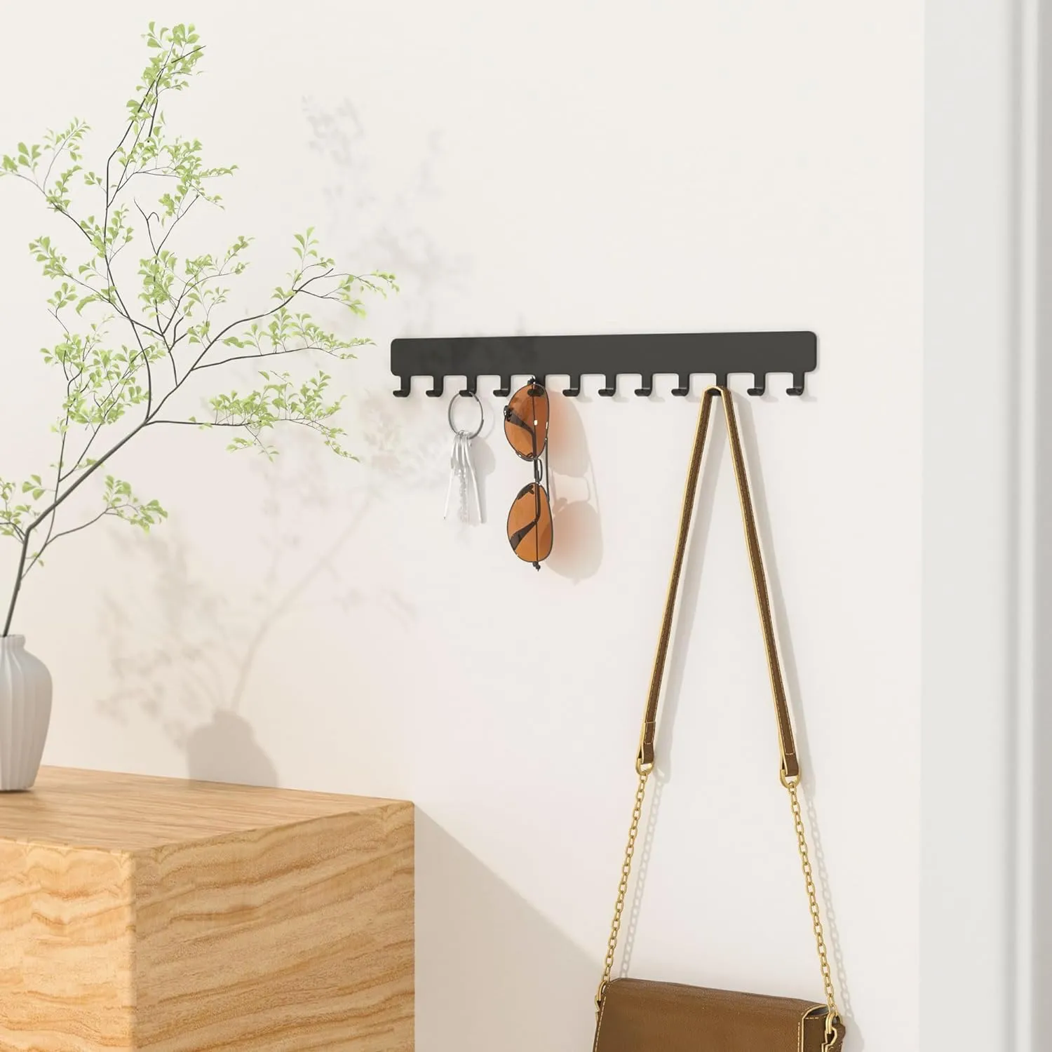 Necklace Holder Hanging Jewelry Organizer - Jewelry Organizer for Necklace, Self-Adhesive Necklace Organizer, Wall Jewelry Organizer,2 PCS, Black, HKUSJJ0030B2