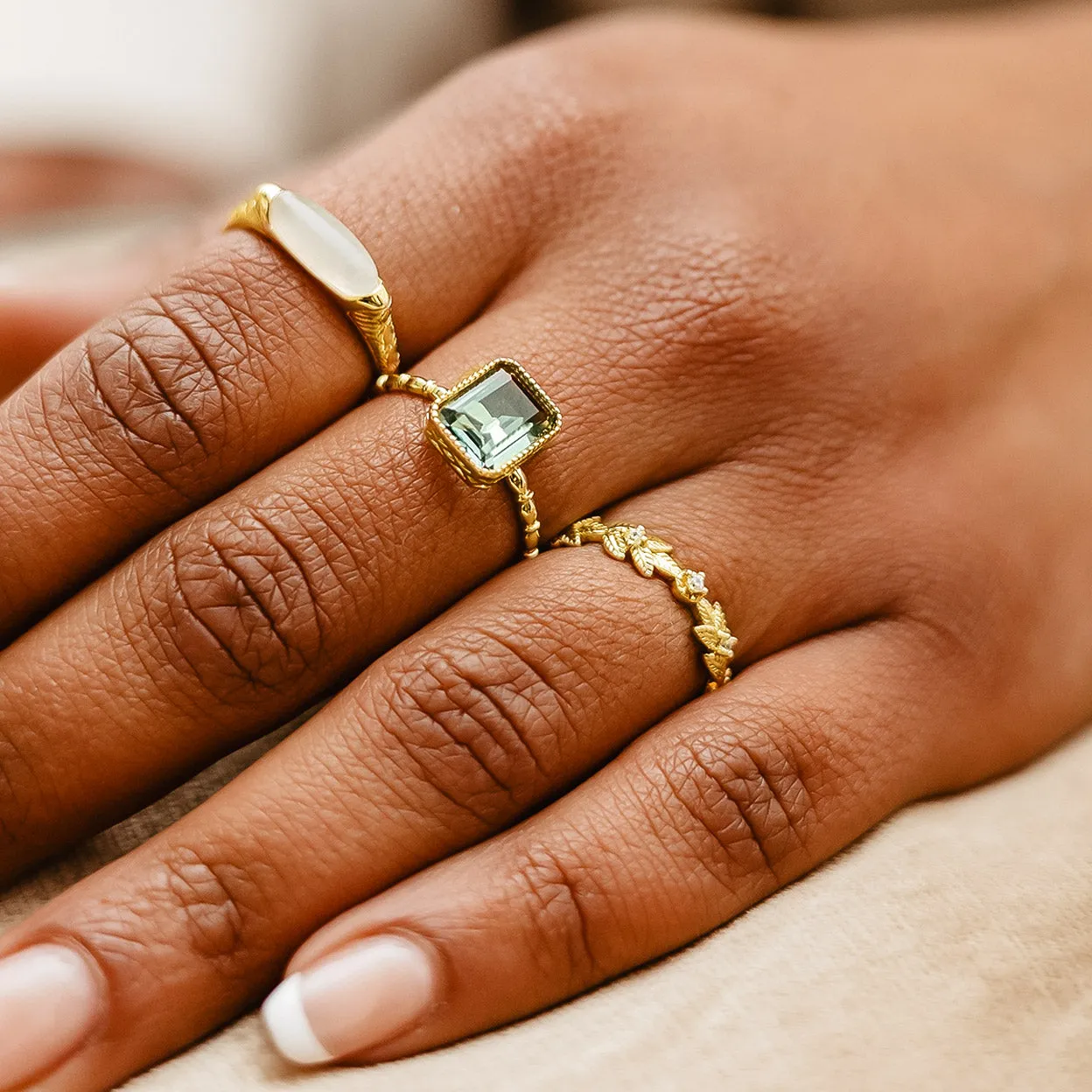 Neva Green Amethyst Ring