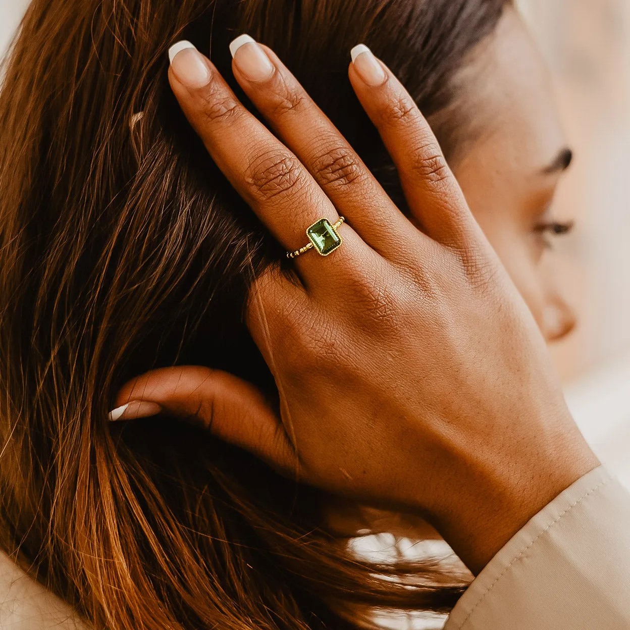 Neva Green Amethyst Ring