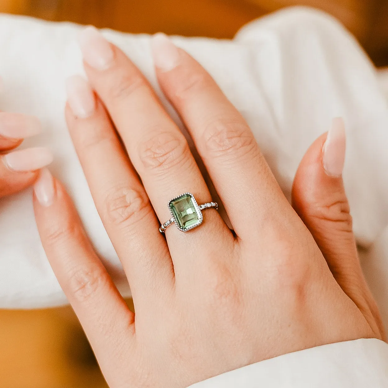 Neva Green Amethyst Ring