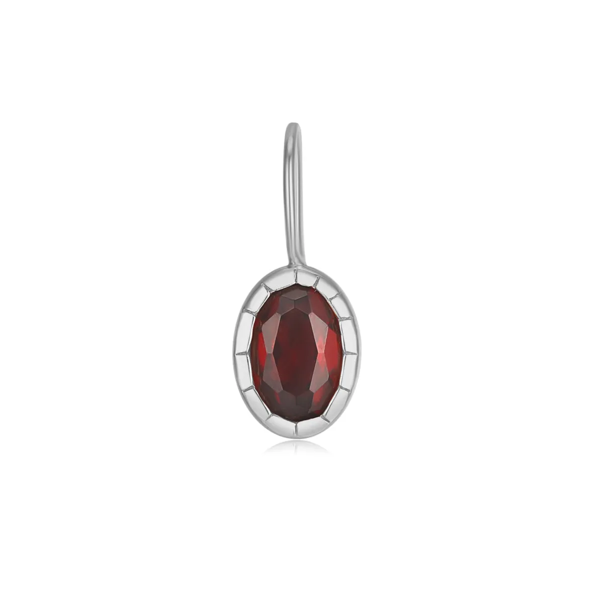 Oval Garnet Silver Pendant