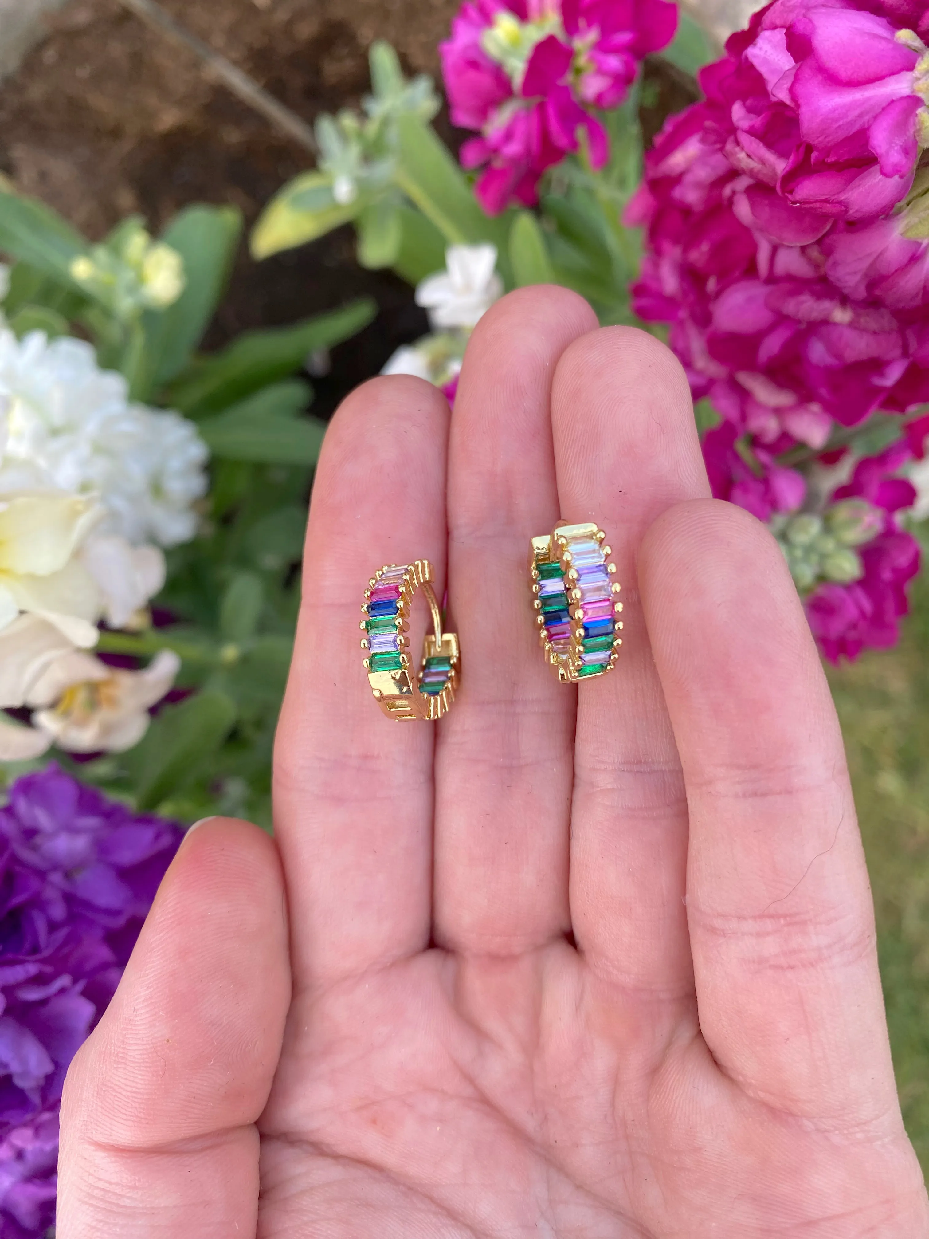 Passionfruit Rainbow Earrings - Gold
