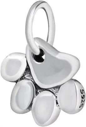 Paw Print Animal Charms 925 Sterling Silver Dangle Large Hole Beads for Pandora European Bracelet