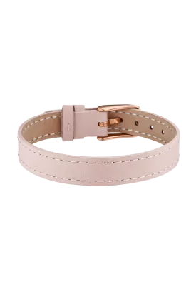 Pink Leather Strap Rose Gold