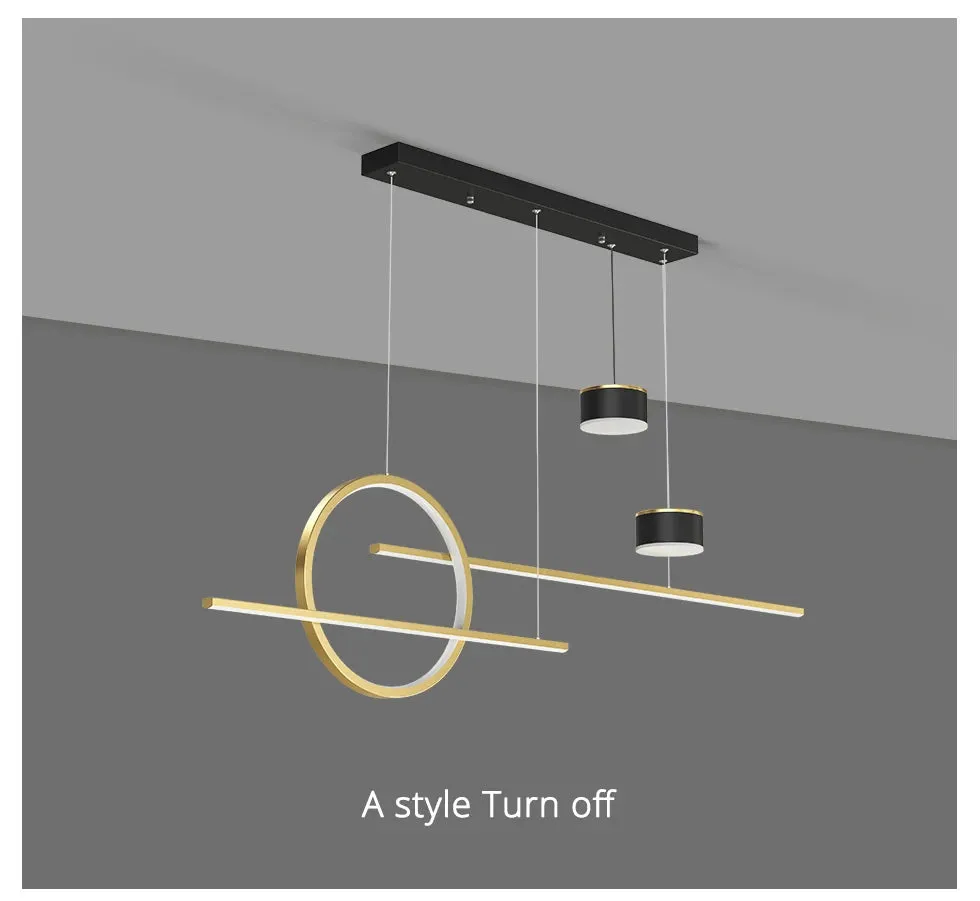 QIYI Yume Black / Gold Nordic Style LED pendant lights hanging lamps with Stars Projector