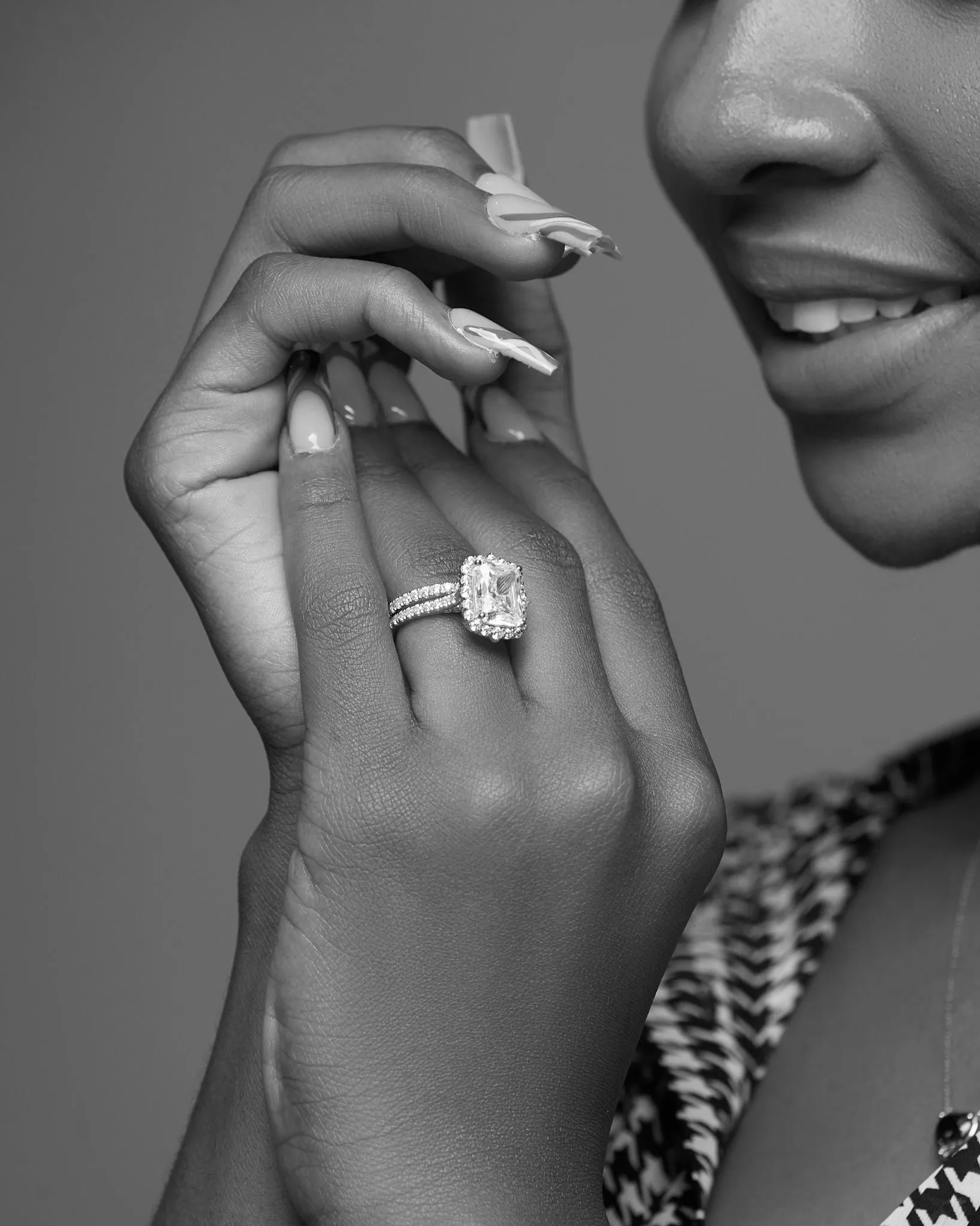 Quinn Radiant CZ Sterling Silver Bride Set