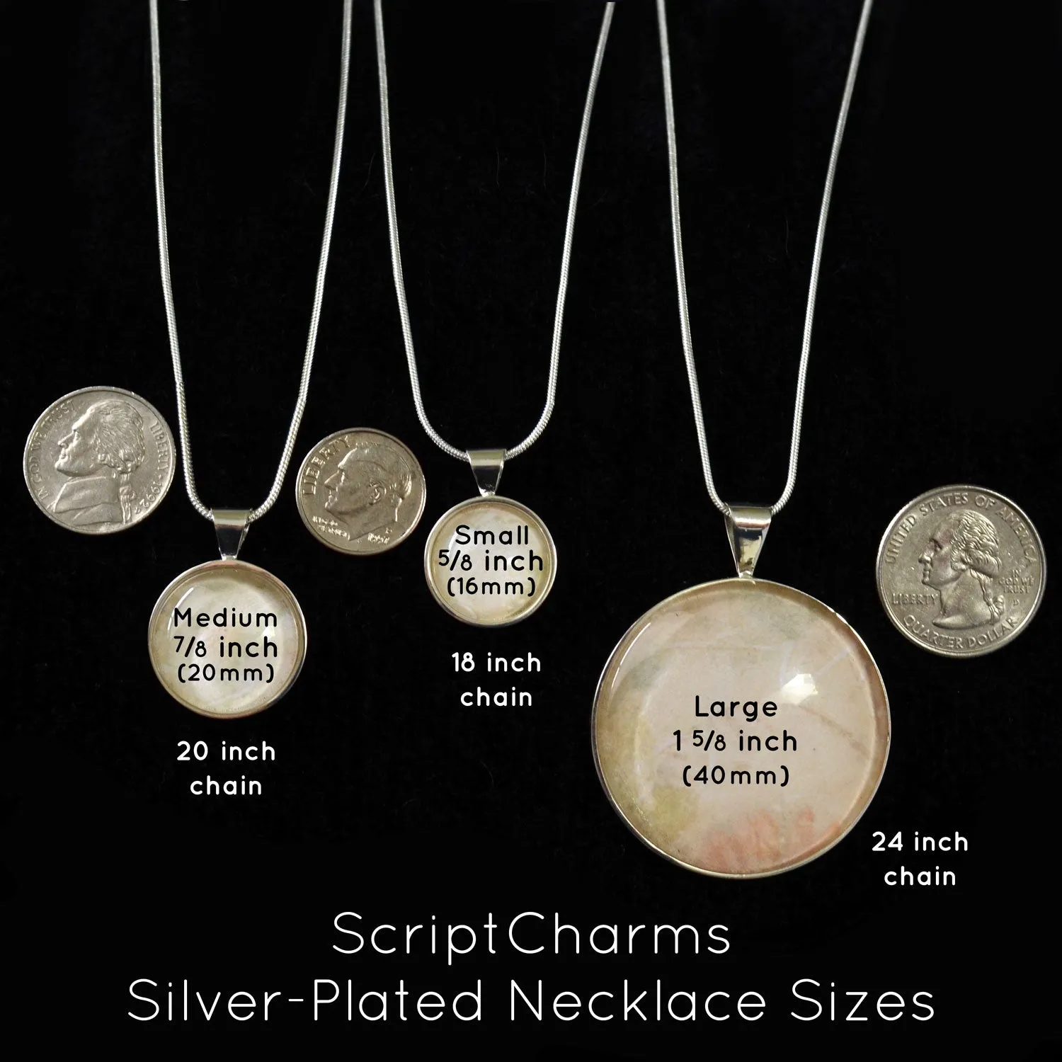 "Daughter of the King" Silver-Plated Christian Pendant Necklace (20mm)