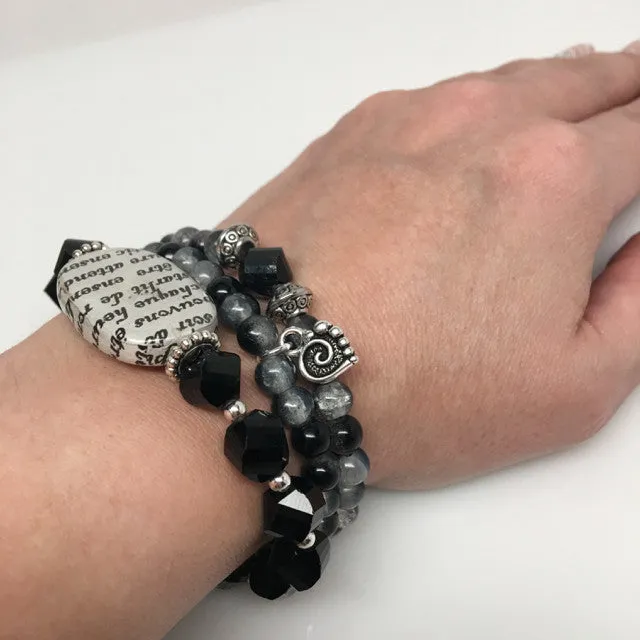 "Love Story" Stretch Bracelet Set