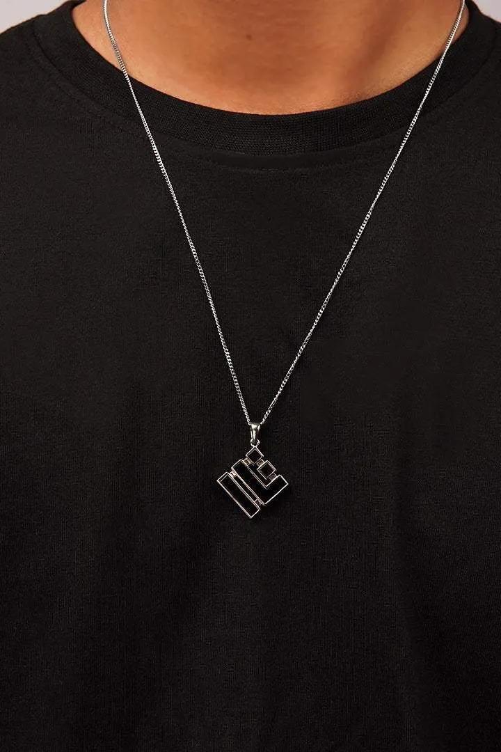 Rhombus Stone Pendant - Silver