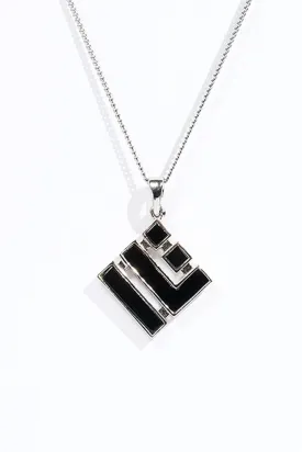 Rhombus Stone Pendant - Silver