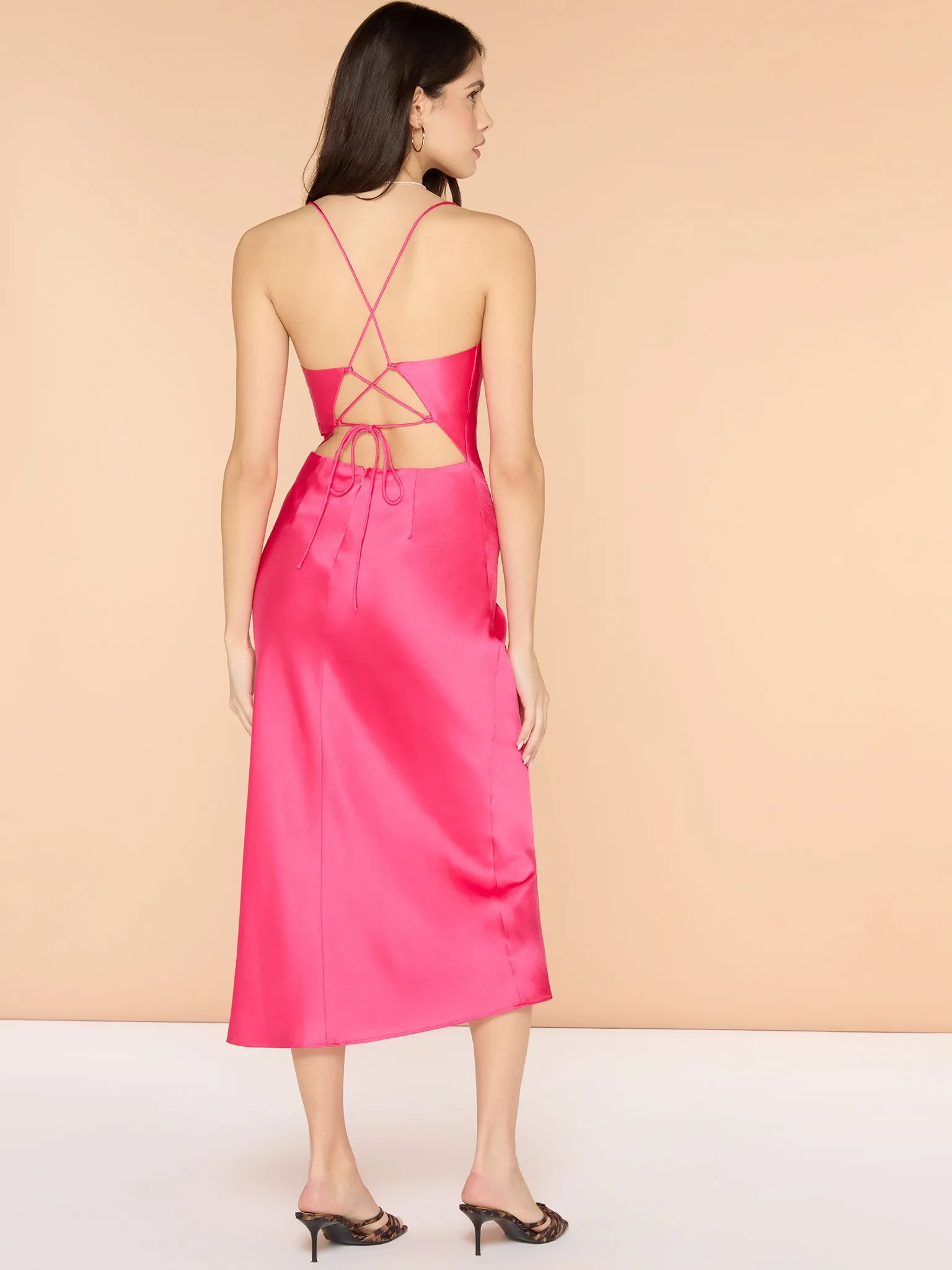 Riviera Midi Dress in Cerise