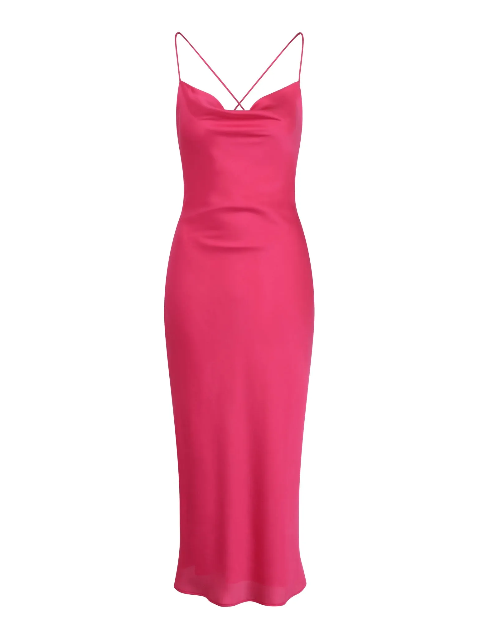 Riviera Midi Dress in Cerise