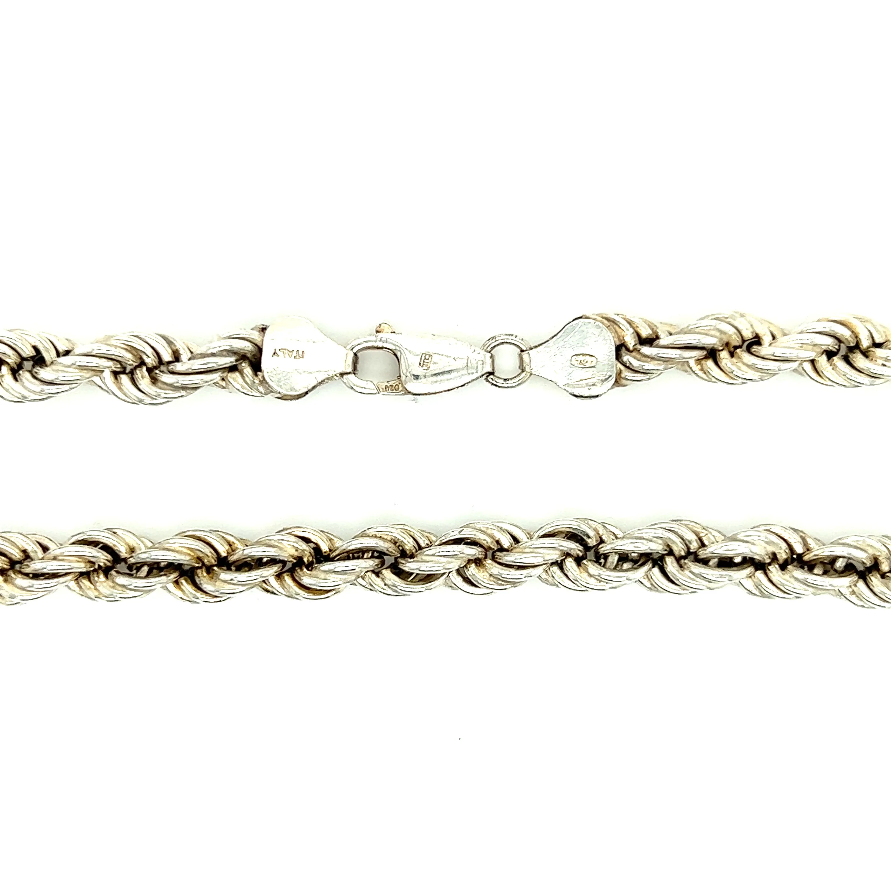Rope Chain 6mm with 20in Length in Sterling Silver