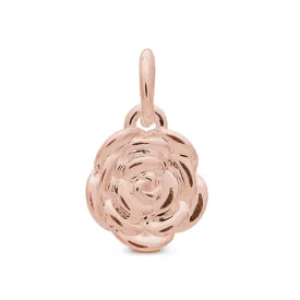 Rose Flower Personalised Solid Rose Gold Charm