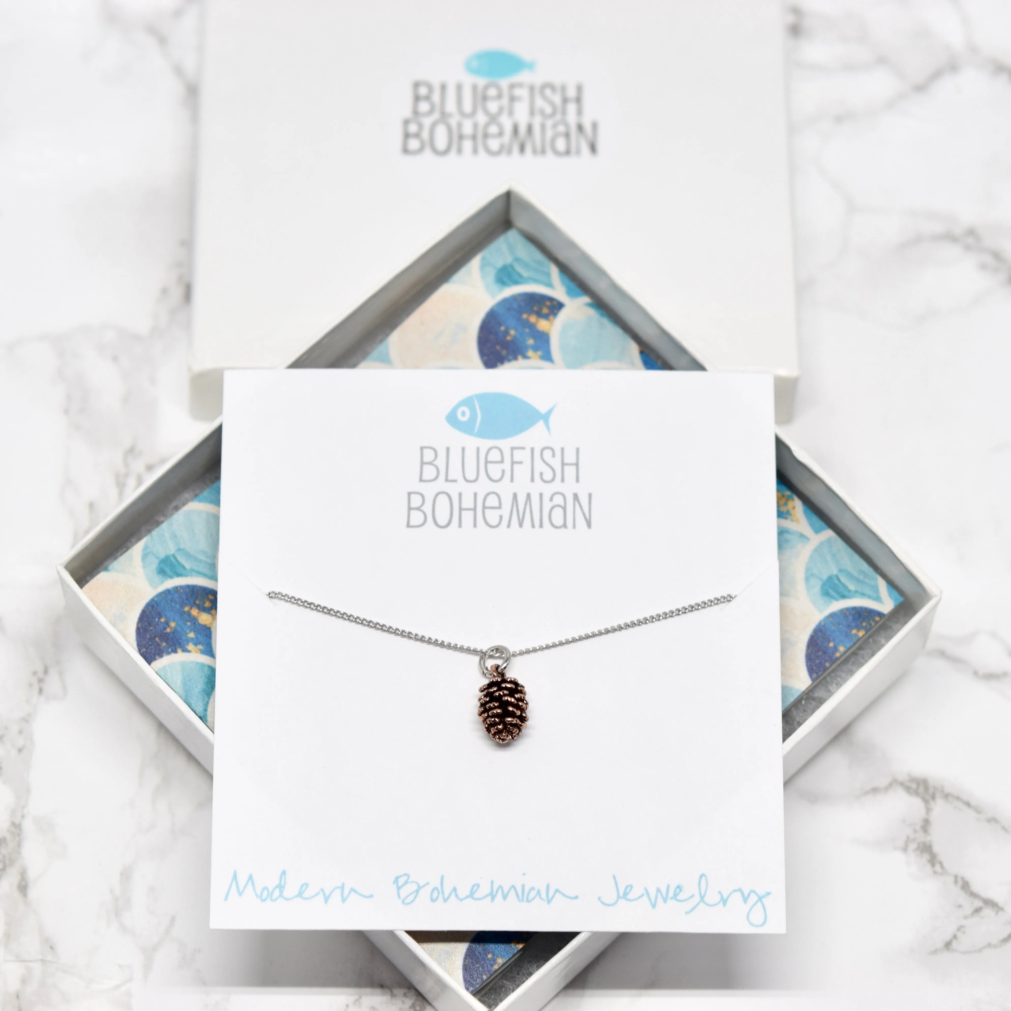 Rose Gold Pinecone Necklace