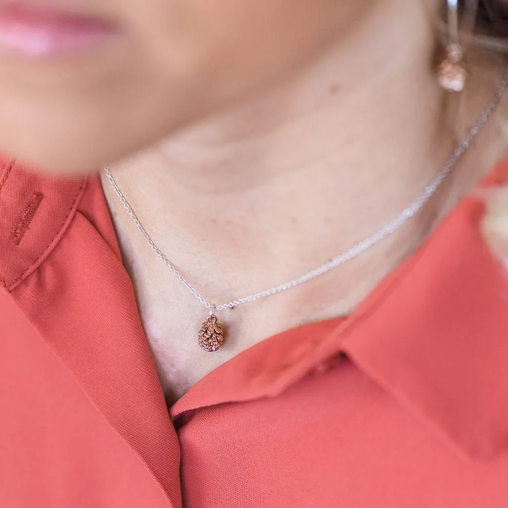 Rose Gold Pinecone Necklace