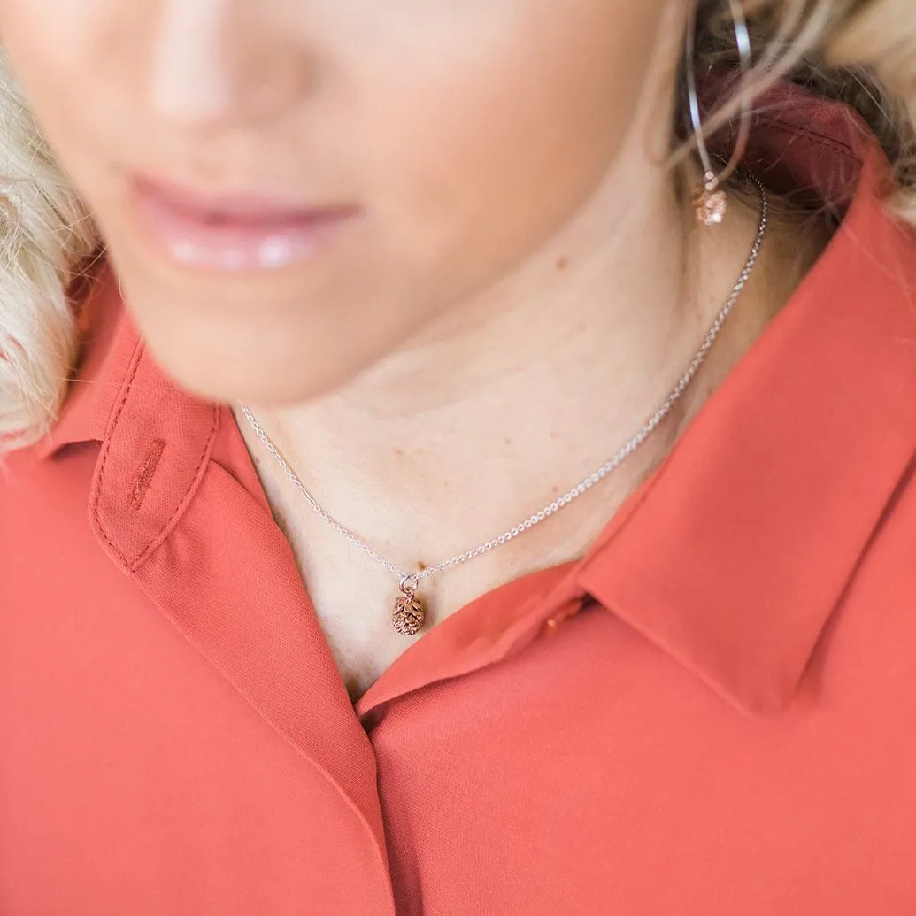 Rose Gold Pinecone Necklace