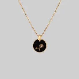 ROSE. Vintage Jet Black Glass Engraved Rose Pendant Necklace