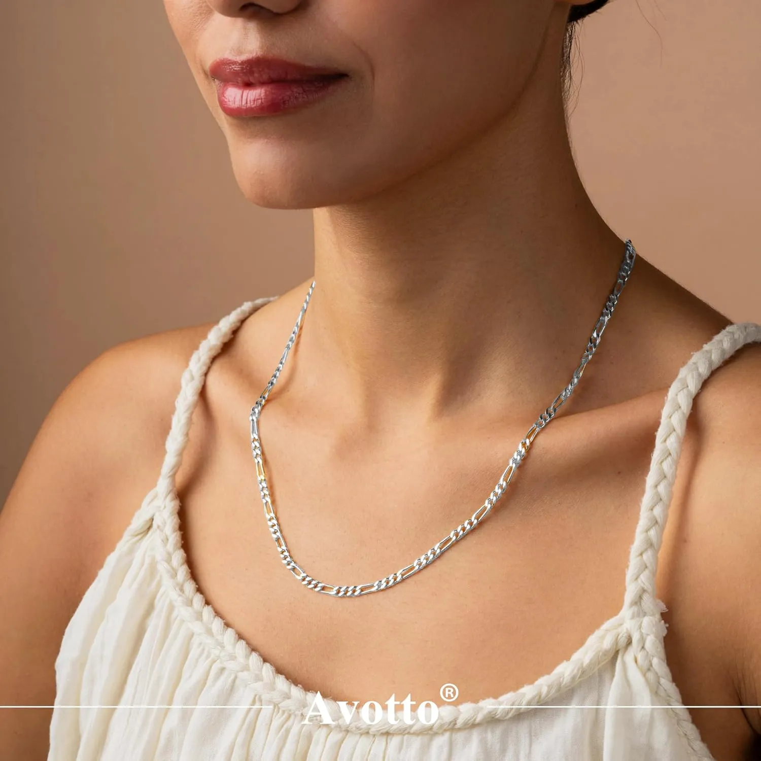 S925 Sterling Silver Figaro Chain Necklace for Women Girls 3mm/5mm Thick Sturdy & Colourfast Women's Chain Necklaces Jewelery for Women Girls 14/16/18/20/22/24/Inch