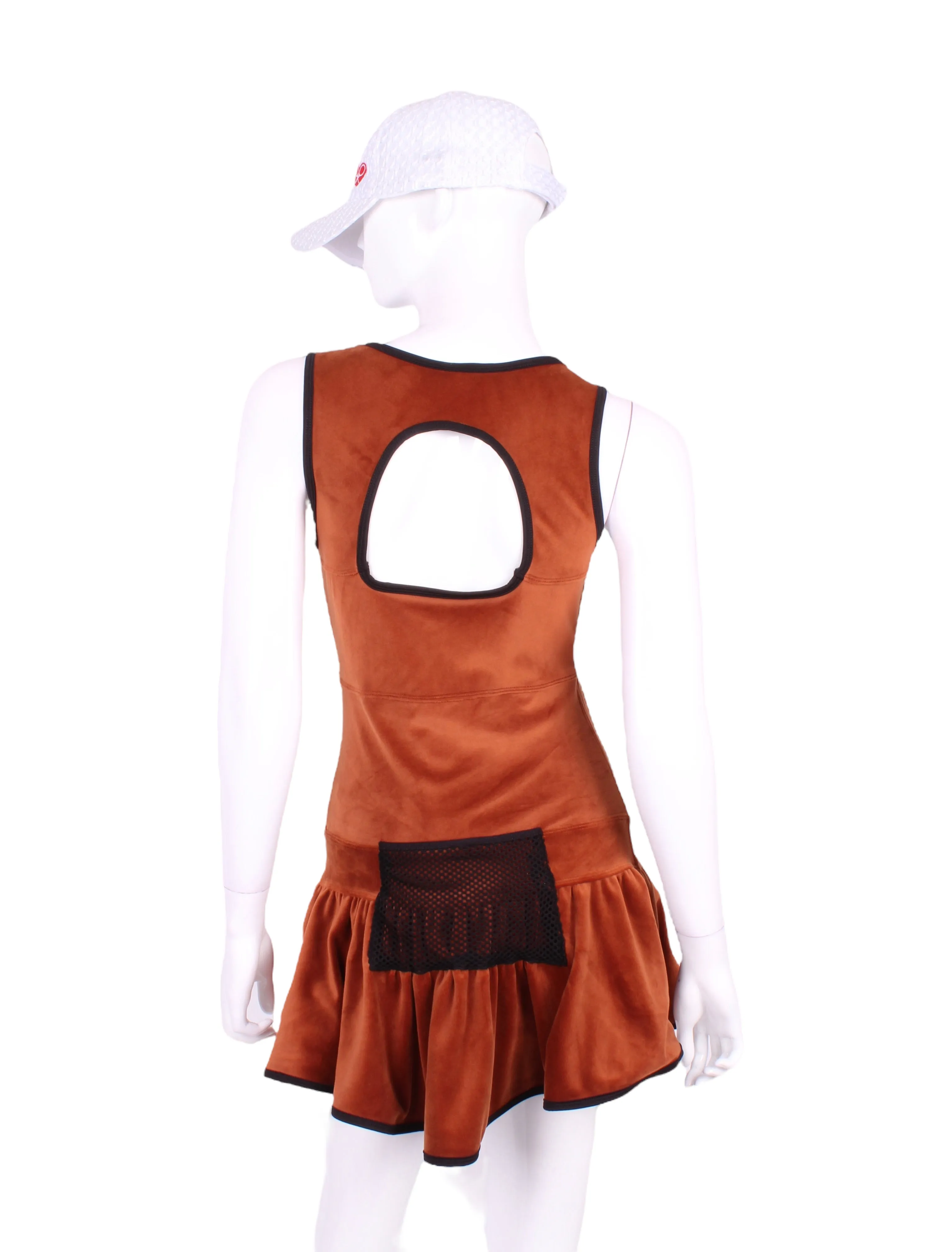 Sandra Mee Court To Cocktails Tennis Dress Mocha Velvet