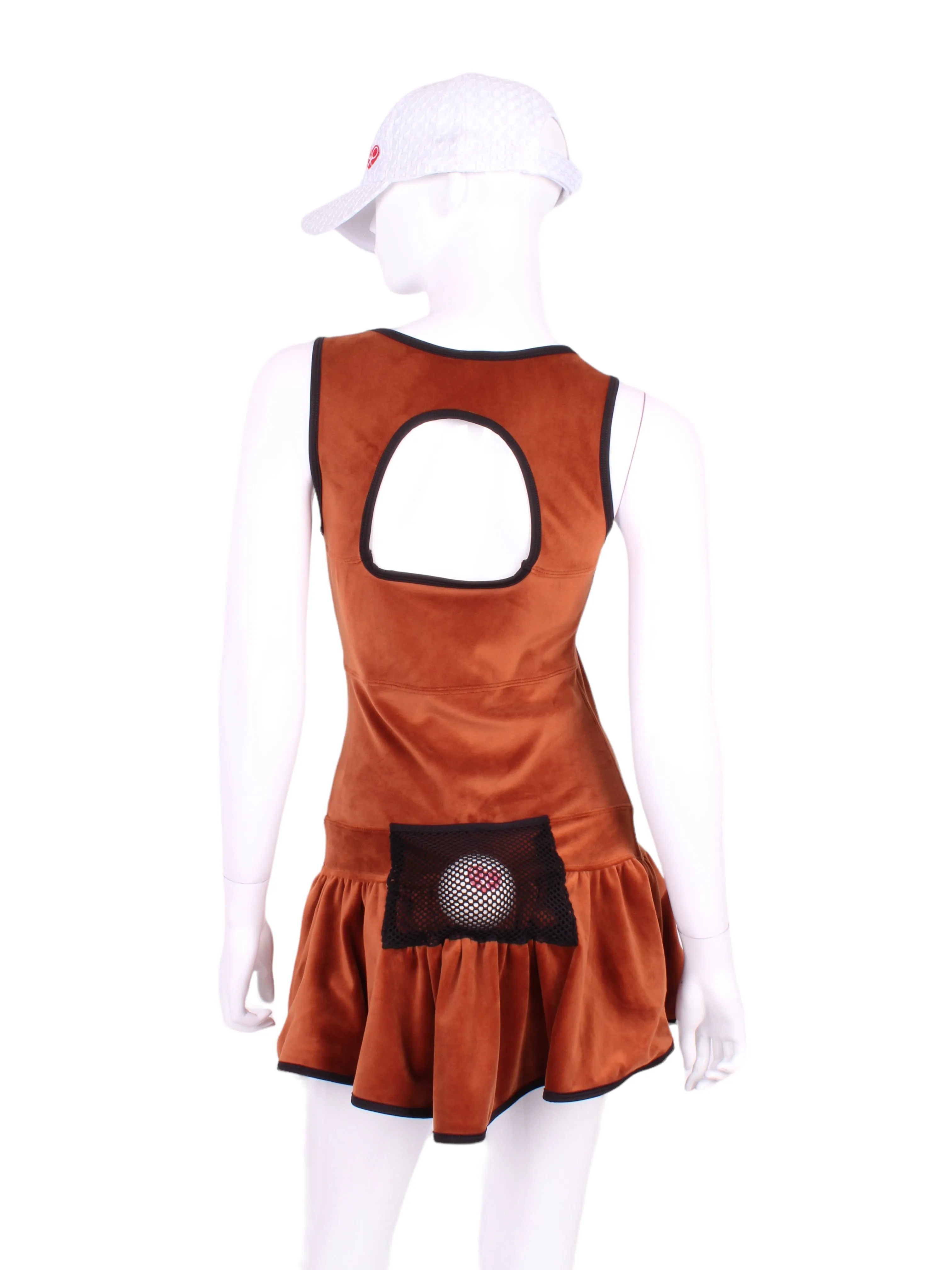 Sandra Mee Court To Cocktails Tennis Dress Mocha Velvet