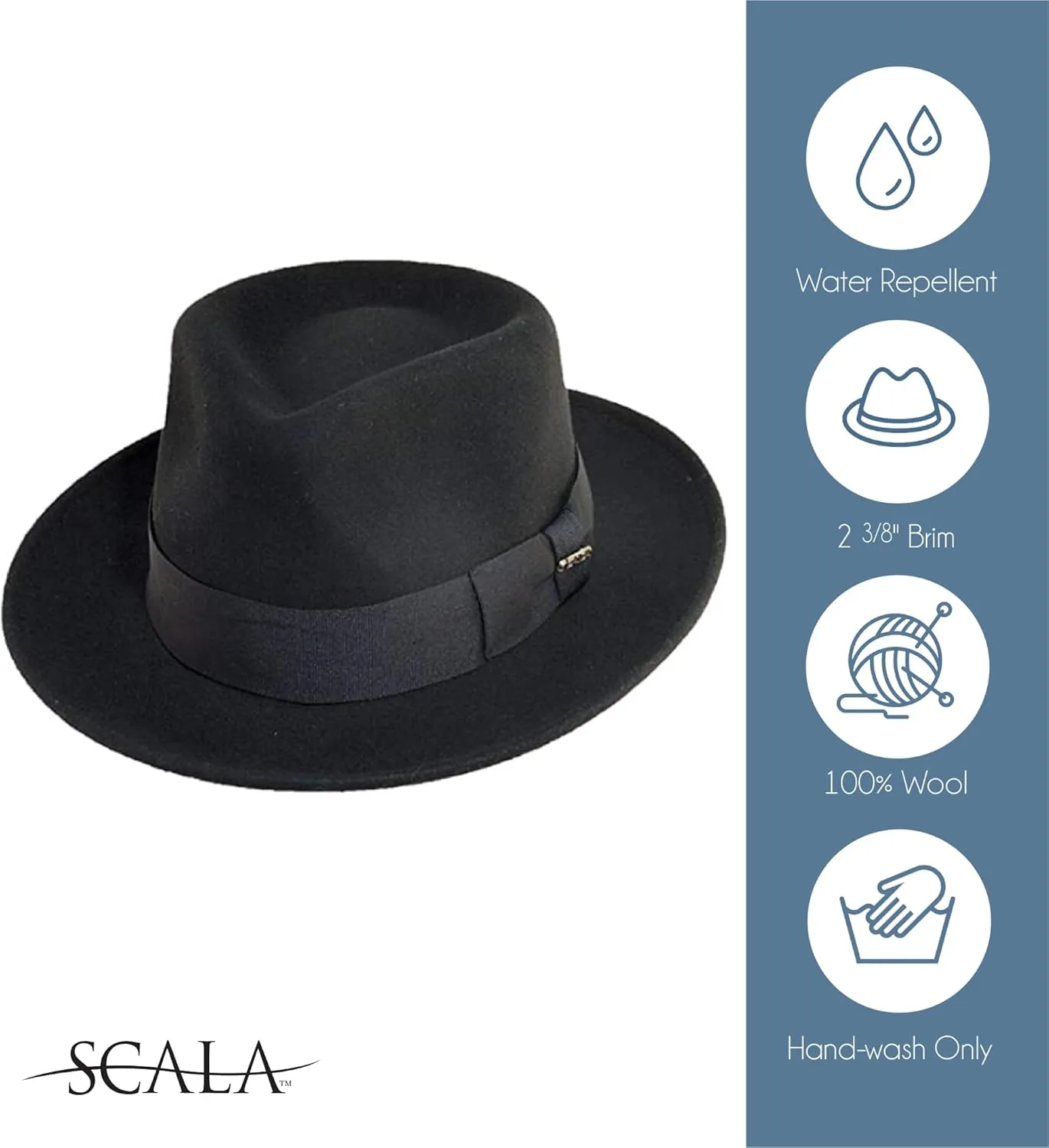 Scala Classico Men's Crushable Wool Felt Fedora