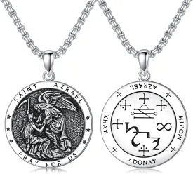 Seiyang Saint Necklace 925 Sterling Silver Patron Amulet Medal Jewelry for Men Women (with Gift Box)