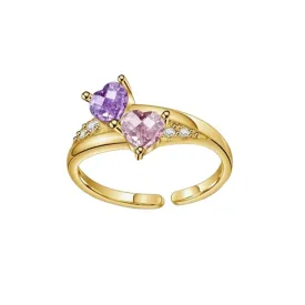 Serene Heart CZ Custom Birthstones Ring