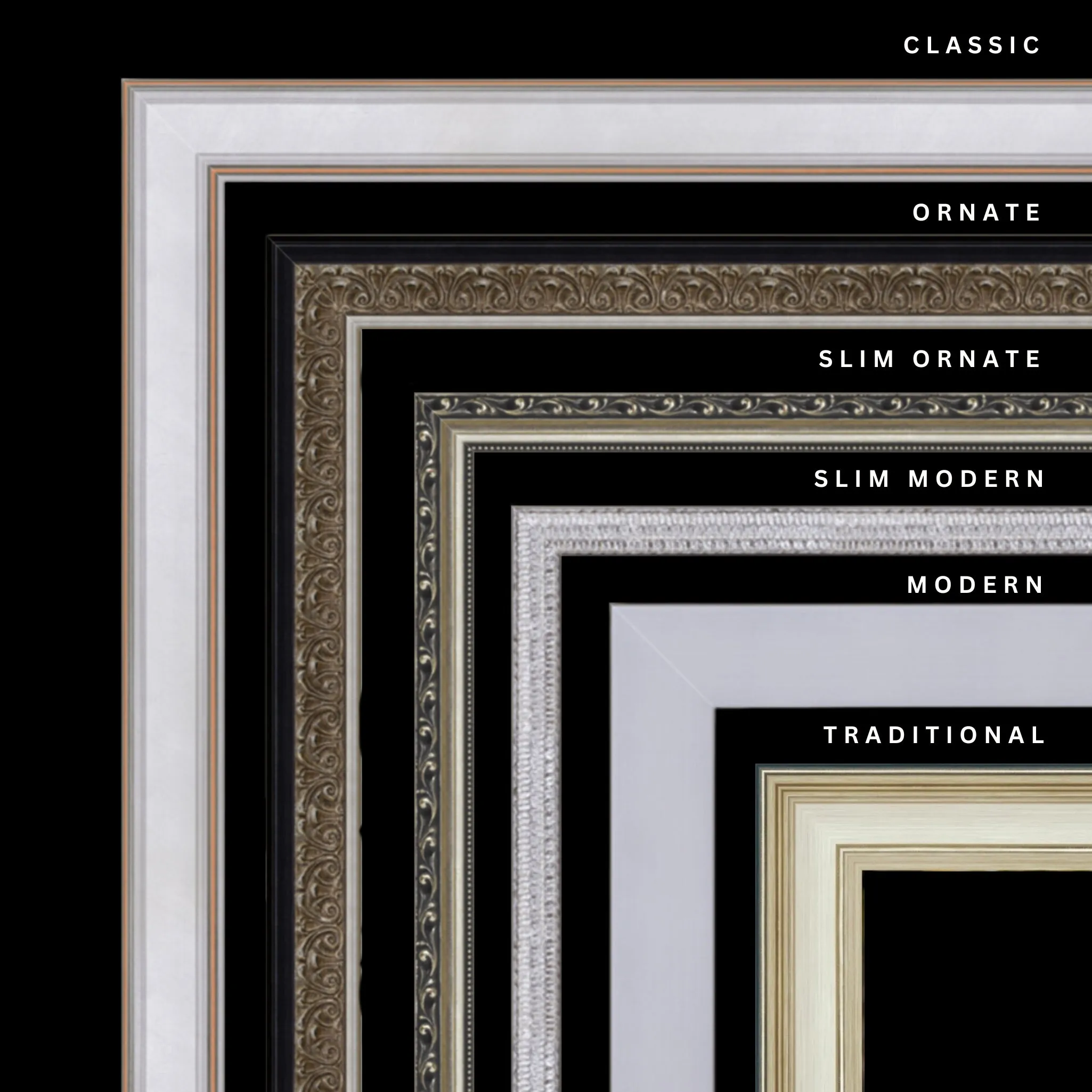 Silver 33x17 Picture Frame Ornate Traditional Classic Antique