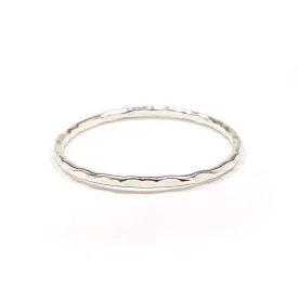 Silver Hammered Ring, 925 Sterling Silver, 18 gauge, 1mm Diameter, Made to Order, Hand Hammered Texture, Silver Stack Ring for Woman, Thin Silver Band (Sterling Silver, 1 ring- cross hammered)