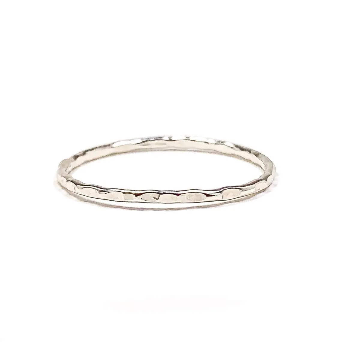 Silver Hammered Ring, 925 Sterling Silver, 18 gauge, 1mm Diameter, Made to Order, Hand Hammered Texture, Silver Stack Ring for Woman, Thin Silver Band (Sterling Silver, 1 ring- cross hammered)