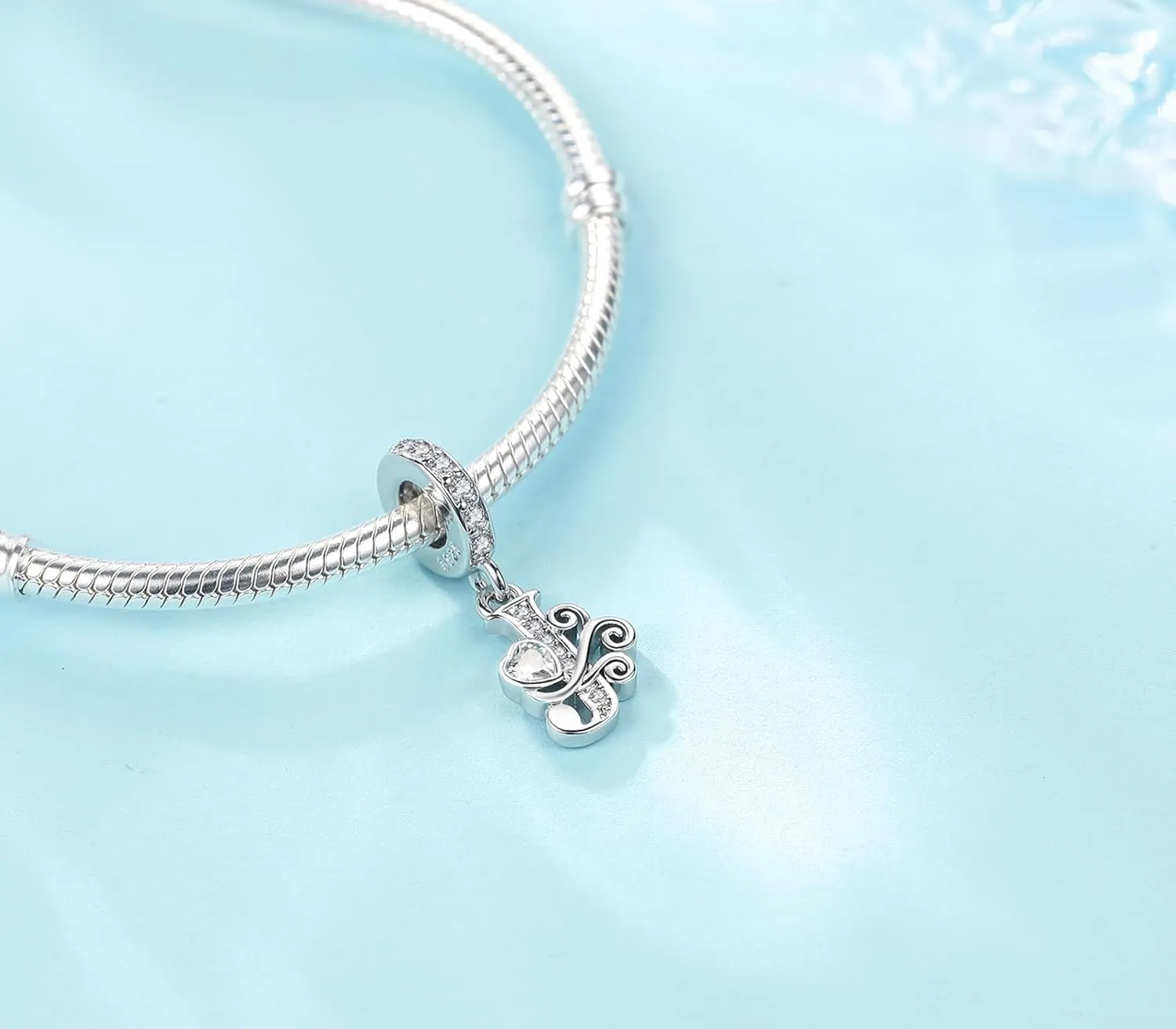 Silver Letter Charm Fit for Pandora Charms Bracelet Alphabet Initial Dangle Charms Beads Jewelry Gifts for Women