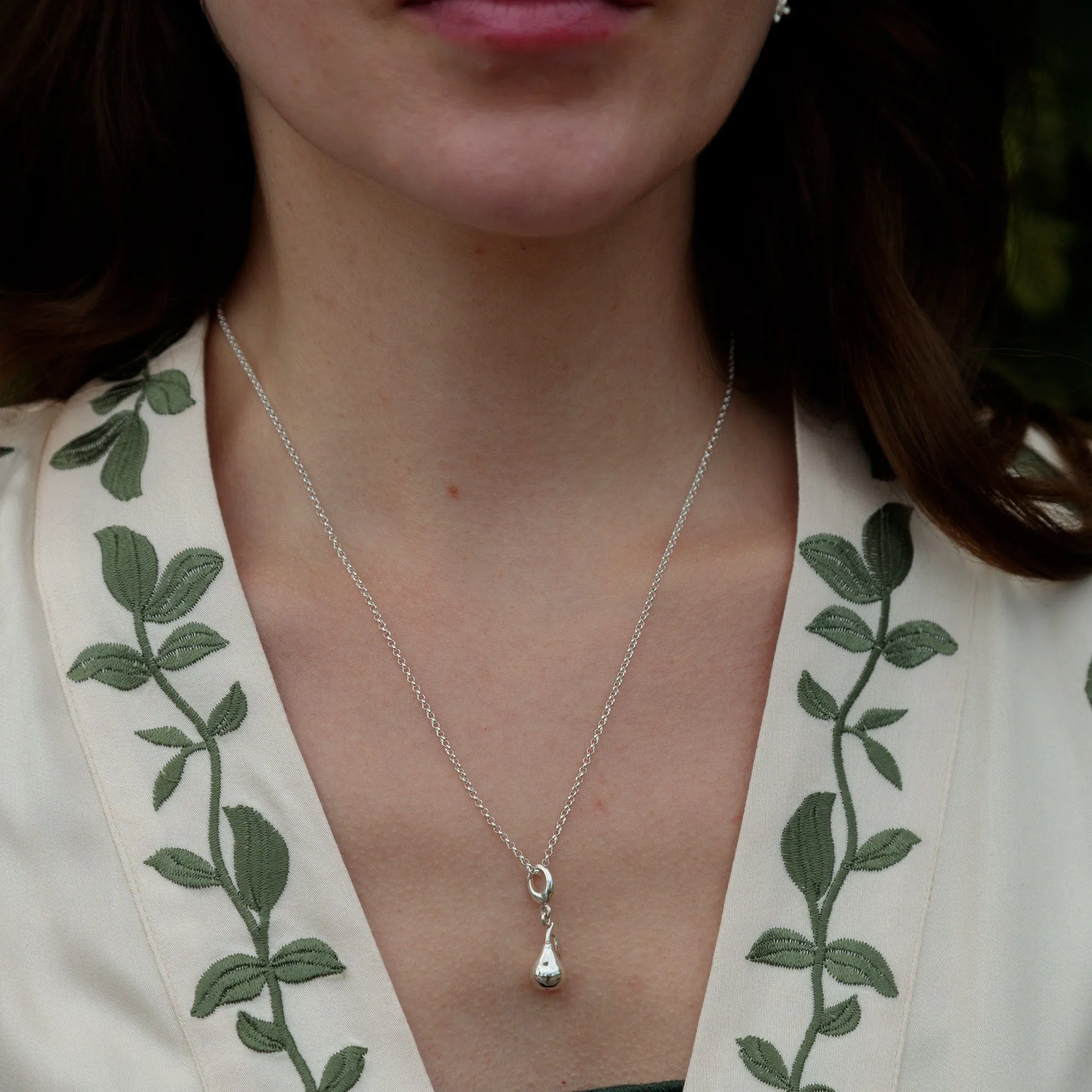 Silver Pear Charm