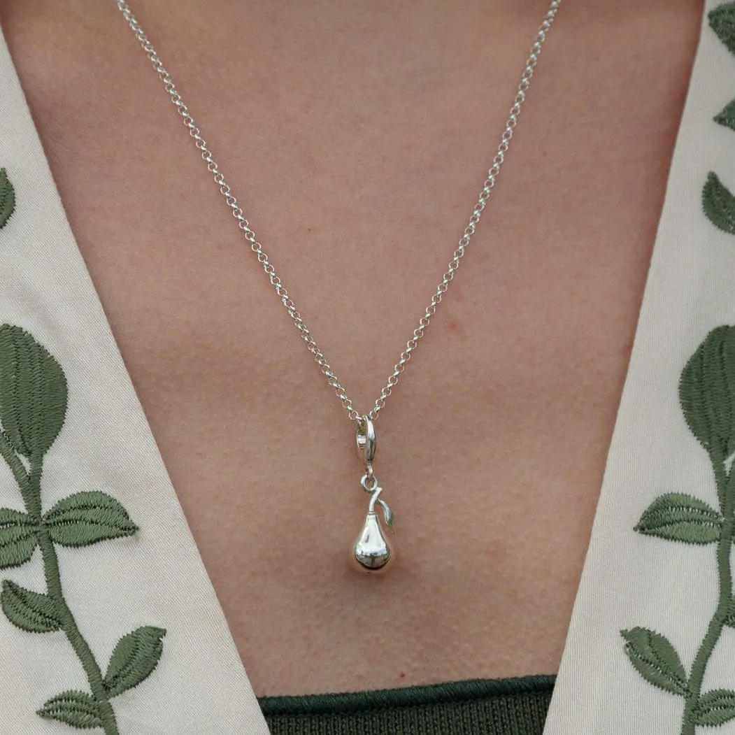 Silver Pear Charm
