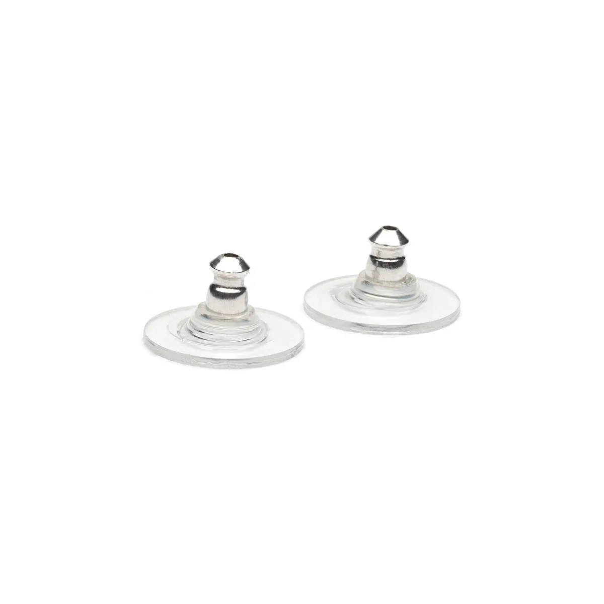 Silver Plated Plastic Disk Bullet Backs Accessory - 1 Pair