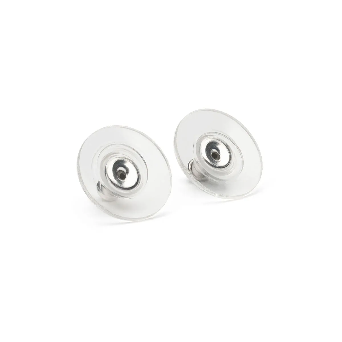 Silver Plated Plastic Disk Bullet Backs Accessory - 1 Pair