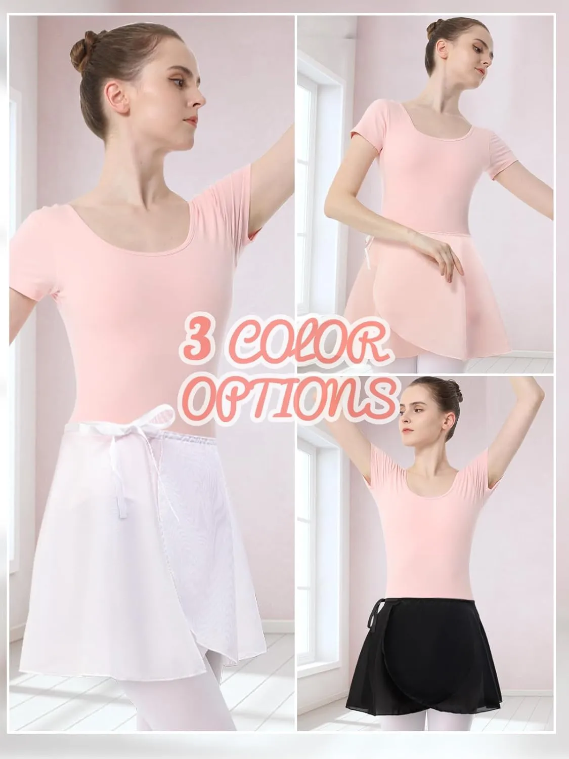 Soudittur Ballet Wrap Skirts Chiffon Dance Skirt for Toddler/Girls/Women
